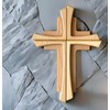 Kaltner Präsente Geschenkidee - Wandkreuz Echtes Holz Buche und Ahorn