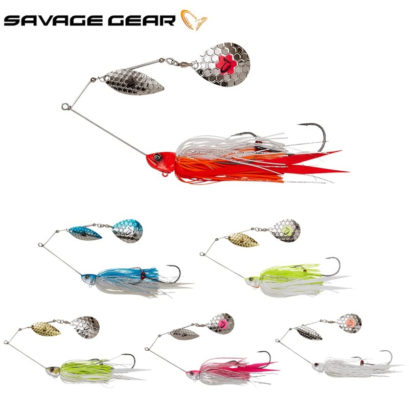 Savage Gear Da'Bush Spinnerbait (Yellow White Silver, 16cm 32g Sinking)