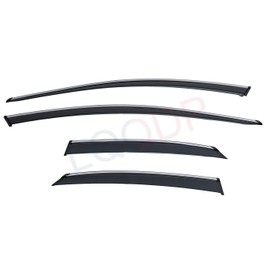 LQQDP 4pcs Smoke Tint With Chrome Trim Outside Mount Tape On/Clip On Style PVC Sun Rain Guard Vent Window Visors Fit 15-20 Lexus NX200t NX300 NX300h AZ10