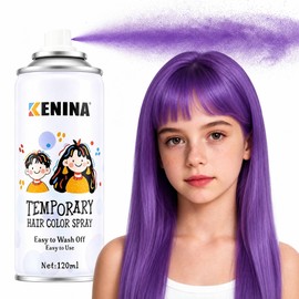 Purple Hair Spray Temporary Hair Color Spray for Kids Women Men, Temporary Purple Hair Dye, Washable 1-Day Hair Color Wax With Non Damaging for Halloween Makeup, Cosplay, (4.06 oz)