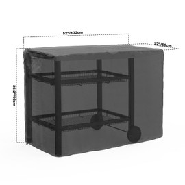 Onlyfire Prep Table Cover for 52 Inch Keter Unity XL Portable Table and Storage Cabinet, Outdoor Barbecue Cart Cover, Heavy Duty 600D PVC Waterproof UV Resistant BBQ Grill Prep Table Cover, Black