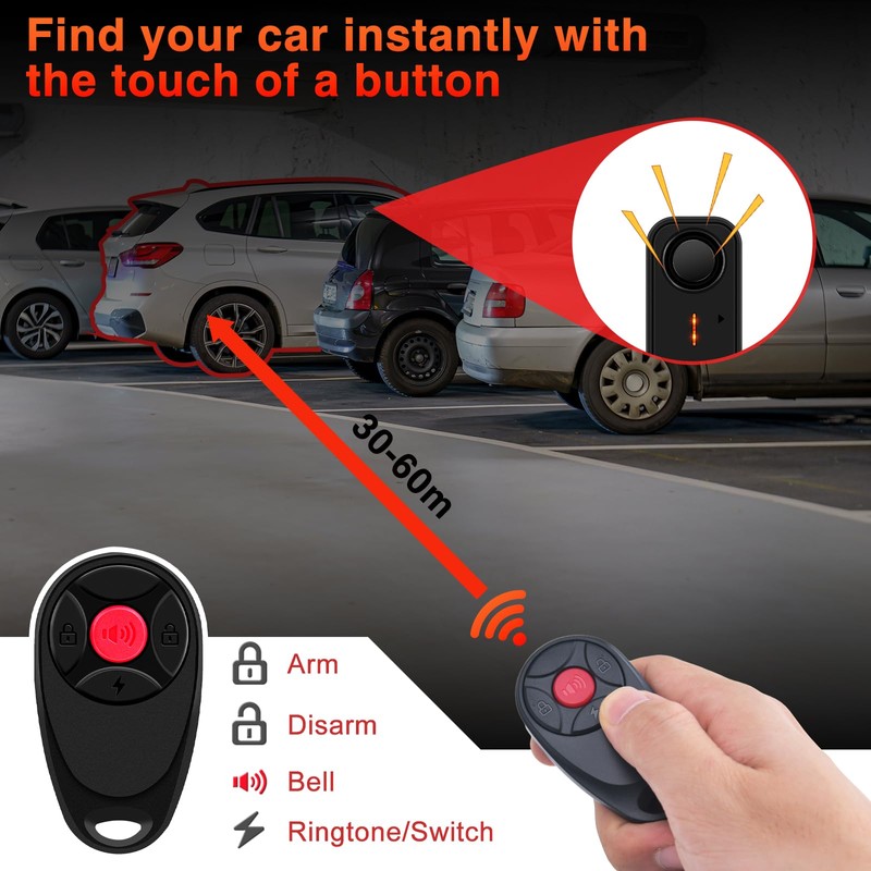 NineLeaf Car Alarm System with Remote –113dB Wireless Anti Theft