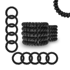 Specora - Spiral Haargummi 10er Pack - 5cm TPU schwarz matt