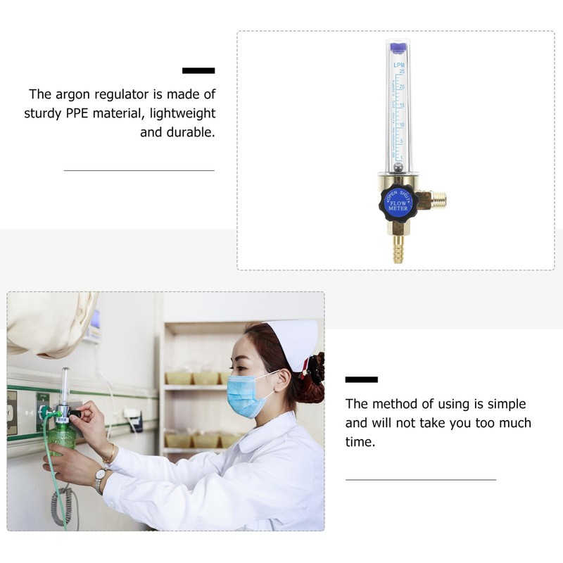 TEHAUX Argon Regulator, Flowmeter Regulator Indicator Nitrogen Purge Regulator with