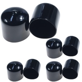 Acocony 1 3/8 Inch Rubber Cap Round Rubber End Caps PVC Flexible Protector Plastic Plugs for Round Holes Black Pack of 8