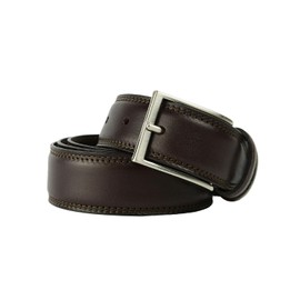 Conte Massimo Men's Genuine Leather Belt Made in Italy with Nickel Free Buckle, Dark Head