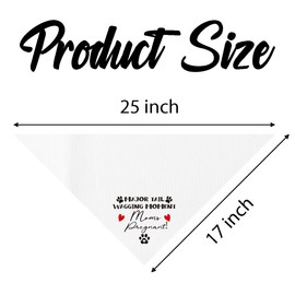 Dog Bandana, Moms Pregnant, Dog Pregnancy Bandana, Pet Kerchief for Small Medium Dogs, White Pet Kerchief, Gift for Dogs Lover, Pets Scarf Triangle, Baby Announcement Pregnancy Announcement