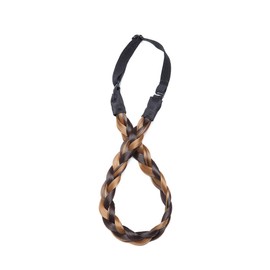 Real Fashion Hair Extensions Braided Headband Women Plaited Synthetic Hair Braid Headbands Hairpiece for Women Dark brown & sandy blonde