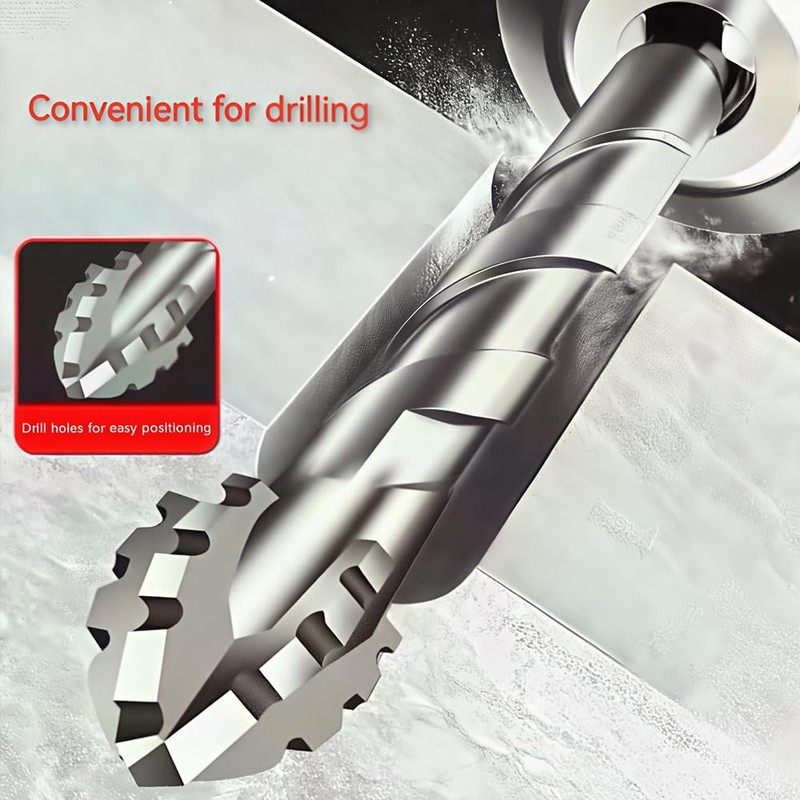 12pcs-New Four-Flute Sawtooth Eccentric Drill Bit, Multifunction Drill Bit Set,High