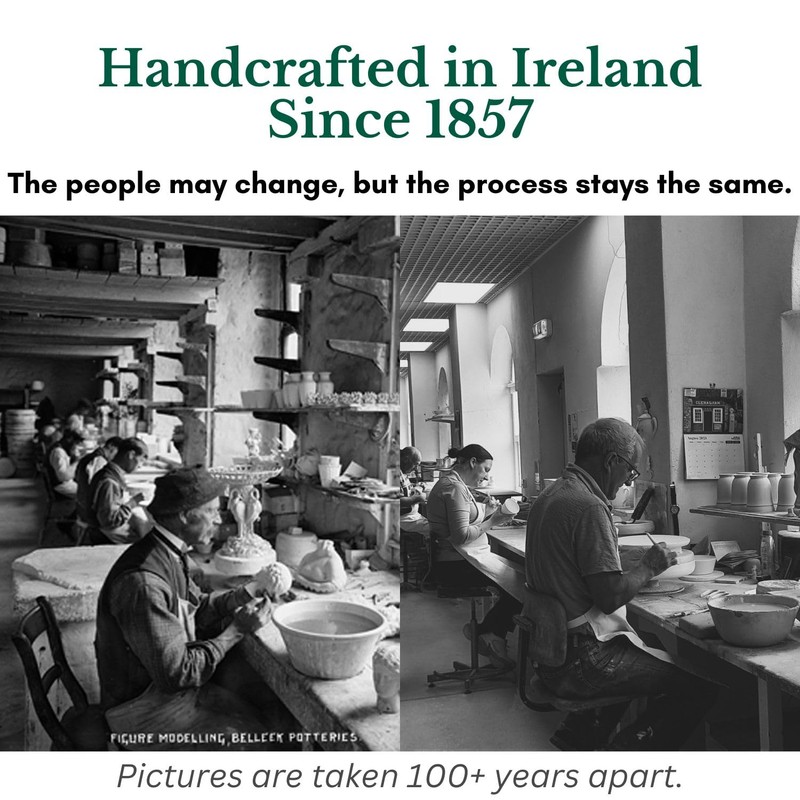 Belleek Classic Shamrock Coffee Creamer Container - Porcelain Milk Jug