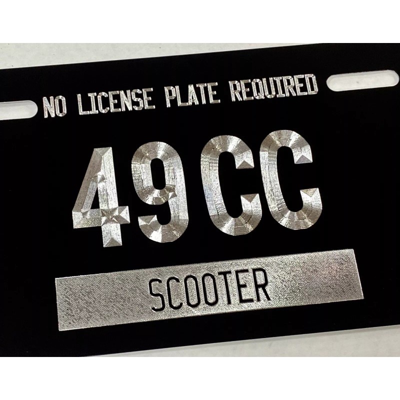 Diamond Etched Products Scooter Moped Tag No License Plate Required