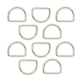 HAND 26mm Tall Silver Colour D Ring Buckle - for Making or Repairing Belts, Bags 30mmW x 25mmH - Pack of 10