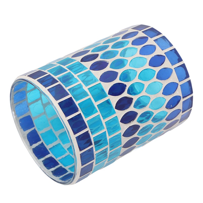 Mosaic Votive Candle Holder Handcrafted Glass Tea Light Holder for