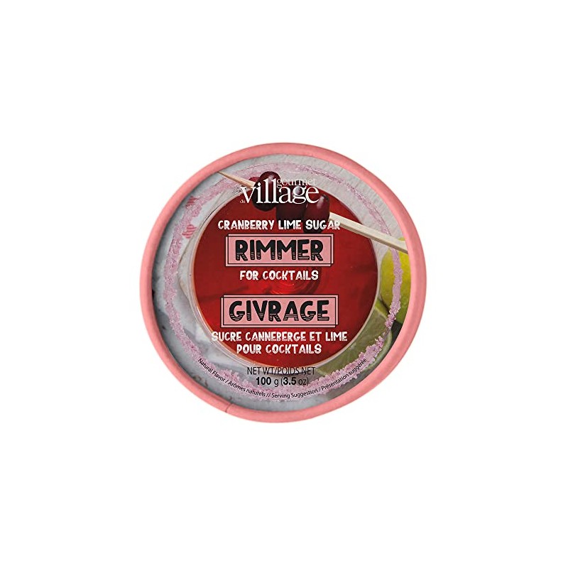 Gourmet du Village Rim Trim Cranberry Lime Sugar Canister
