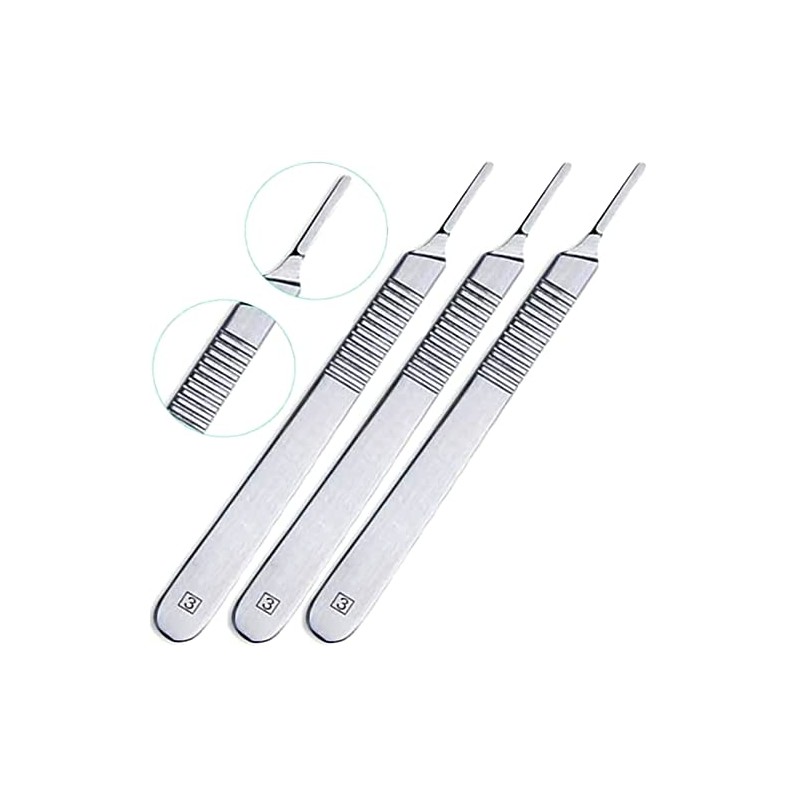 3 Pcs Premium Quality Scalpel Handle #3, Stainless Steel (Fits