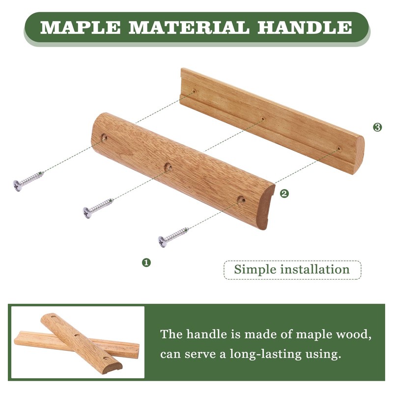 FIRELOOP 9 Inch Wooden Handle Replacement Large,Big Green Color Egg