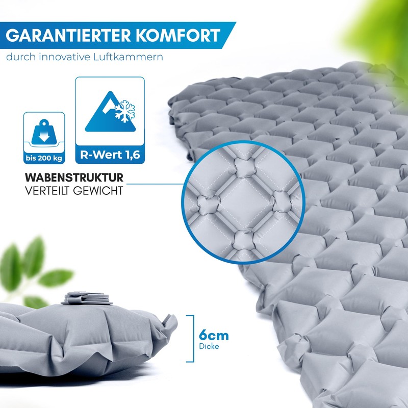 NORDMUT® Outdoor Sleeping Mat, with Repair Kit, Ultralight Thermal Pad