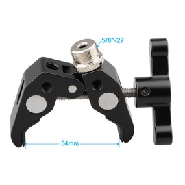 CAMVATE Super Clamp Crab Pliers Clip with 1/4" to 5/8" Convertion Screw (Black T-handle)