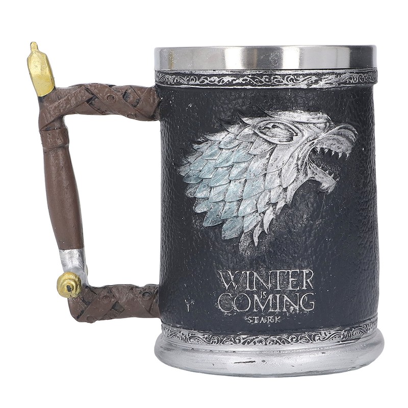 Stainless Steel Liner Mug Resin Decorative Hand Painted Beer Cup