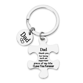 Best Father Dad Keychain Gift Ideas, Thank You for Being Such An Important Piece of My Life Keychain for Dad Fathers Birthday Day Gifts from Son Daughter, Best Dad Father Ever Gifts for Christmas