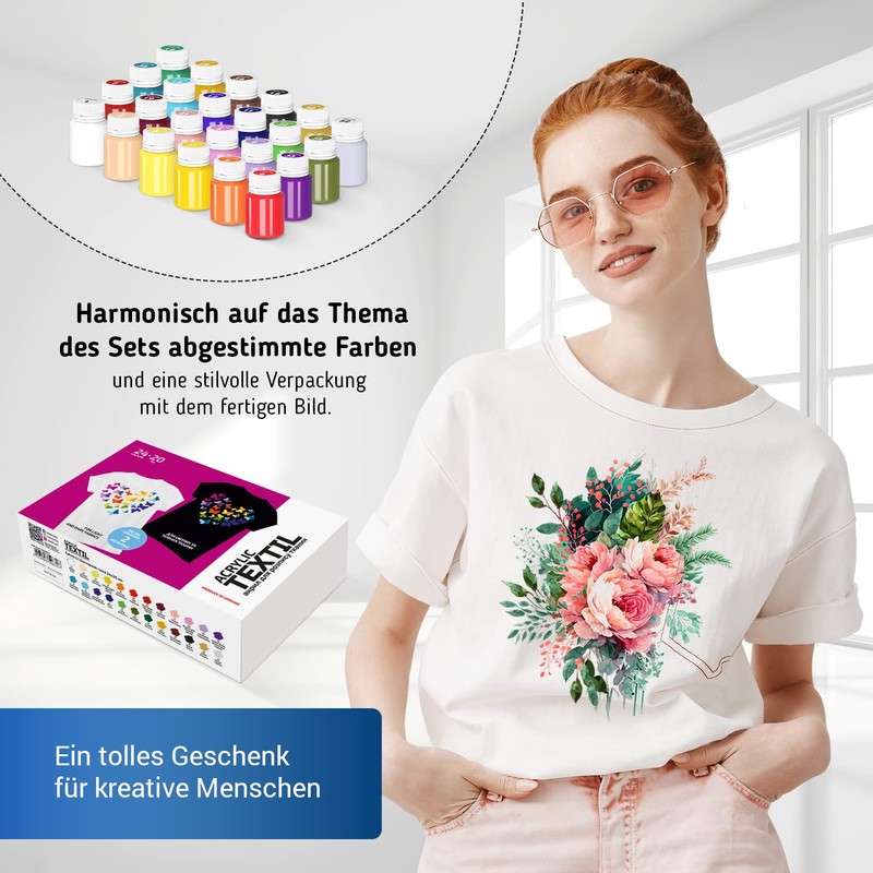 7 Artists Textile Paint, Machine Washable – 24 Fabric Paints