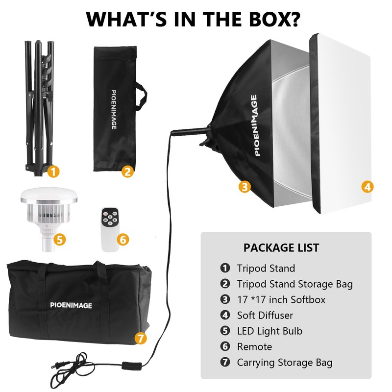 PIOENIMAGE Softbox Lighting Kit, Soft Box Photography Lighting Set with