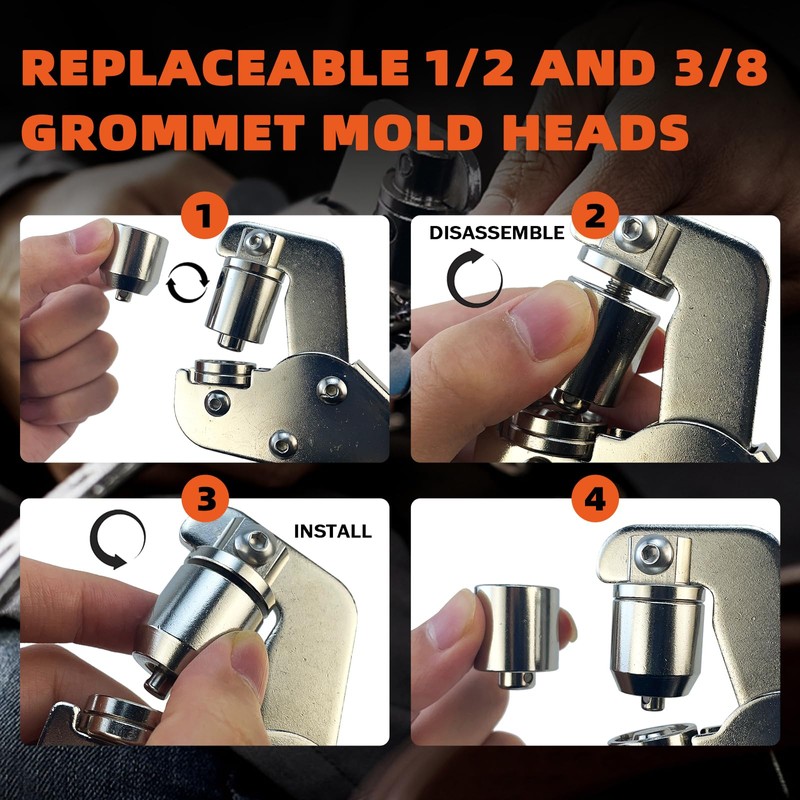 Hapden Heavy-Duty Grommet kit (3/8 and 1/2) Includes a Bag,