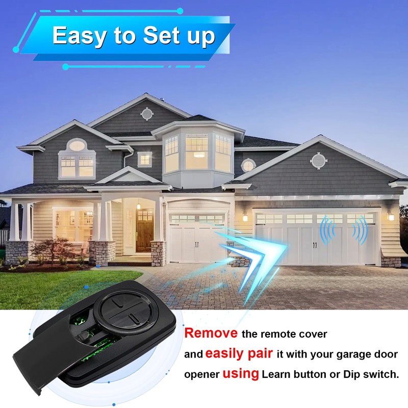 ‌380UT 375UT 375LM 2-Button Remote Control, Klik5U-Bk2 Clicker for Chamberlain