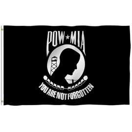 ANLEY Fly Breeze 3x5 Foot POW MIA Flag - Vivid Color and Fade Proof - Canvas Header and Double Stitched - You are Not Forgotten Prisoner of War Flags Polyester with Brass Grommets 3 X 5 Ft