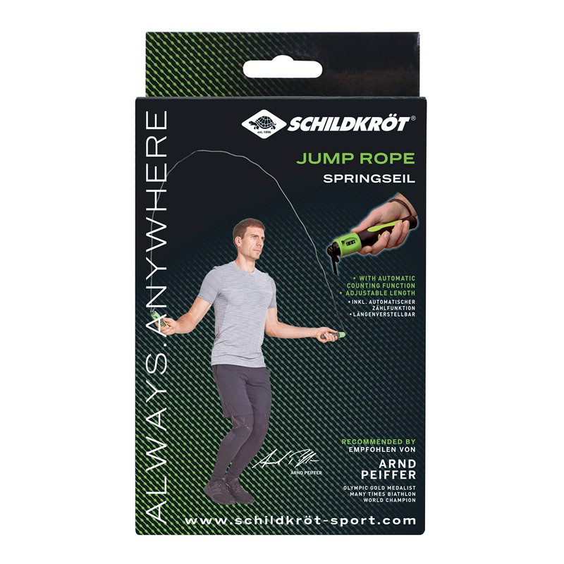 Schildkröt Jump Rope with Counter, Black/Anthracite, in a Mesh Bag,