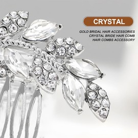 IBXWMNG 2 Piece Bridal Hair Comb Set, High Quality Crystal Hair Accessories, Silver Bridal Hairpieces with Sparkling Crystal Trim, Perfect Addition for the Wedding Hairstyle of Women and Girls