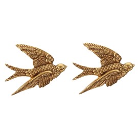 ABOOFAN Animal Bird Wall Art 2pcs Swallow Wall Hanging 3d Wall Sculpture Animal Wall Sculpture Gold Decor Accents Home Decor Resin Hanging Swallows Home Wall Birds Sculpture Old Resin Plaque Rural