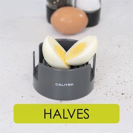 Calitek Egg Slicer with 3 Cutters Multipurpose 3 in 1 Multi Tool Cut Wedge Slice for Boiled Eggs Fruit Mushroom Tomatoes with Stainless Steel Blades and Non Slip Base Dishwasher Safe (Green)