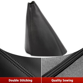 KBH - Funda para perilla de cambio de marcha de coche para Hummer H3 2005 2006 2007 2008 2009 2010 2011, tapicería de piel de vinilo, reemplazo de piel de cambio de polvo, color negro
