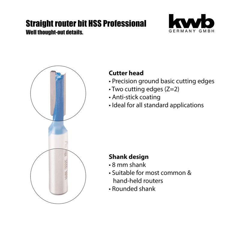 kwb 7543-20 HM Professional Groove Milling Cutter (for Wood, Diameter