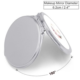 Floral Alphabet Monogrammed Rose Gold Letter G Folding Make Up Mirror, Portable Travel Makeup Mirror, Compact 2X/1X Magnification Mirror for Mom Women Ladies 2.4 x 2.4 inch