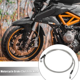 Motoforti 110cm 43.31" Motorcycle Brake Clutch Oil Hose Line Pipe Silver Tone