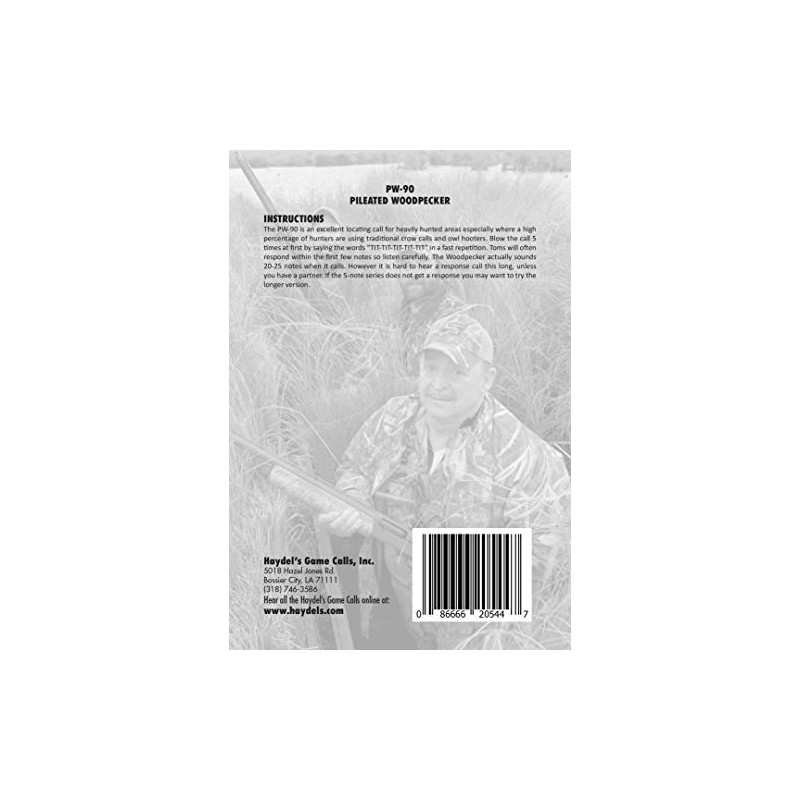 Haydel's Game Calls Inc. PW-90 Pileated Woodpecker Call, Turkey Locator