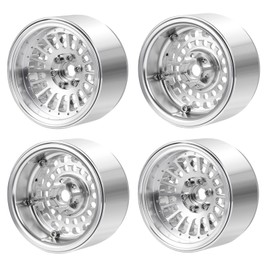 Zolikar 4Pcs Aluminum 2.2 Beadlock Wheels Wide 34.8mm RC Wheel Rim Hub for 1/10 Axial SCX10 TRX4 TRX6 D90 RC Crawler Car Upgrade Accessories (Silver)