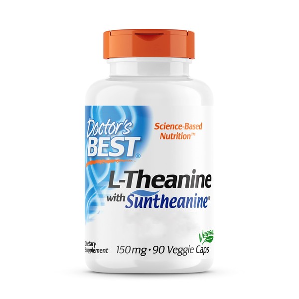 Doctor's Best, L-Theanine with Suntheanine, 150 mg, 90 Vegan Capsules, Laboratory-Tested, SOYA-Free, Gluten-Free, Non-GMO, Amino Acid