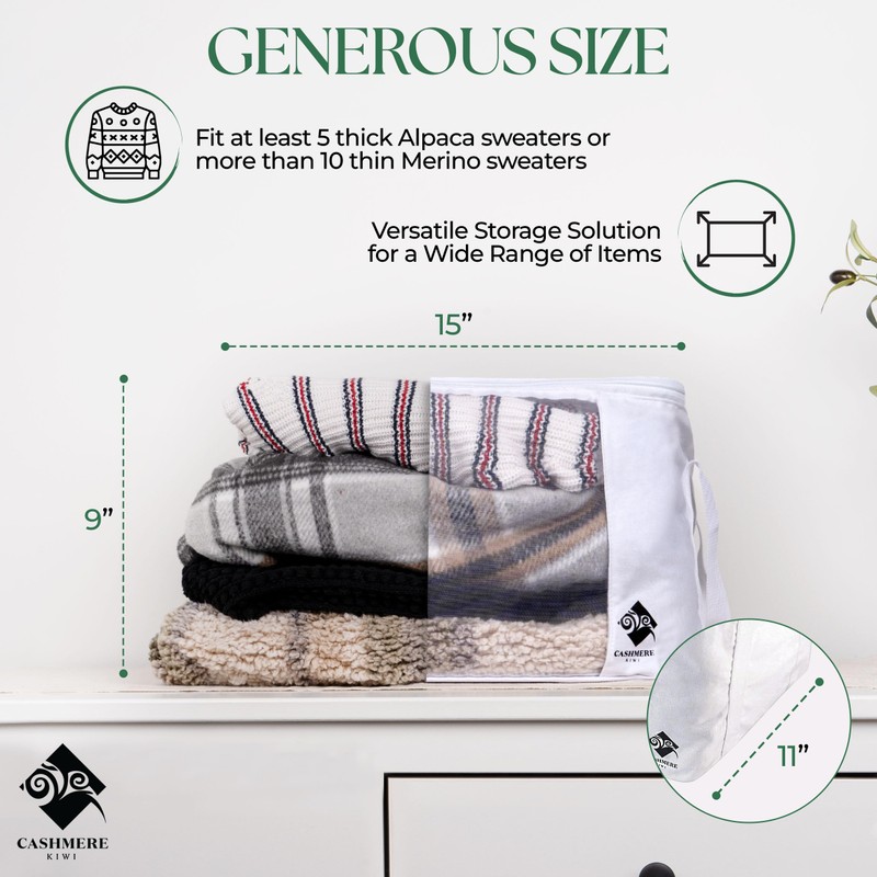 Cashmere Sweater Storage Bags | with Moth Protection Cedar |