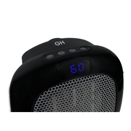 Good Housekeeping Wall-Mount Indoor Mini Space Heater w/ Thermostat & Remote, 750W, Black