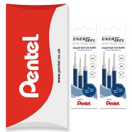 Pentel Energel 0.7mm Metal Tip Refill LR7 - BL77/BL57/BL37 Pen Refill - Pillow Pack of 6 (Blue)