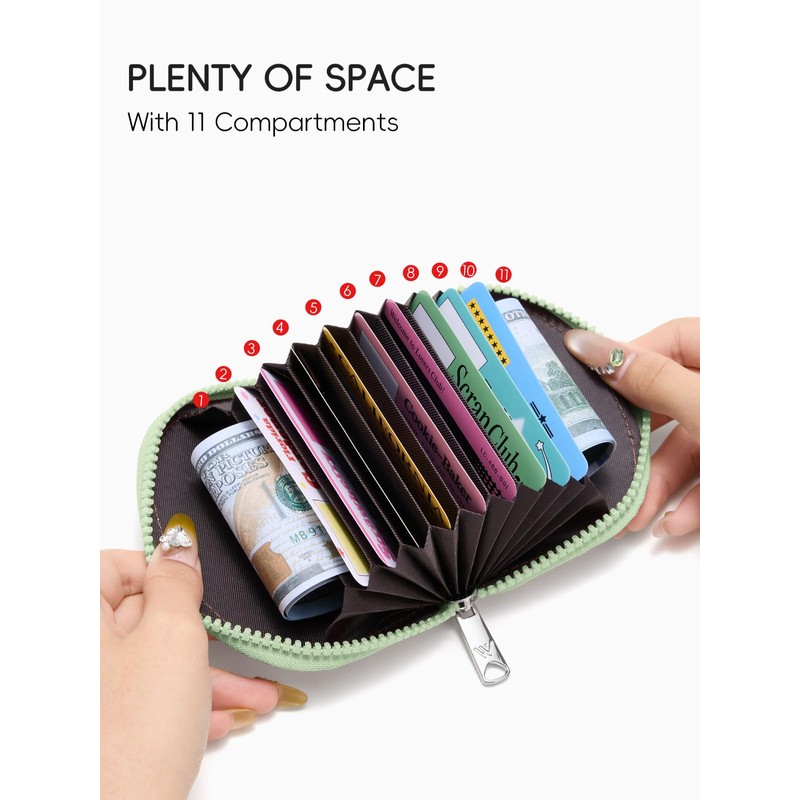 WESTBRONCO Mini Coin Purse for Women, RFID Blocking Accordion Wallet