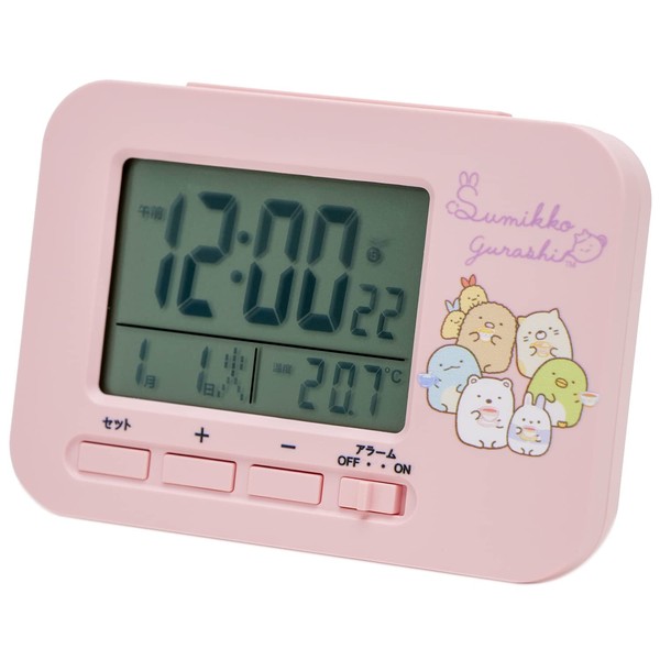 Alias AC21043SXSG Sumikko Gurashi Alarm Clock, Radio Wave, Digital Rabbit, Backlight, Snooze Function, Pink