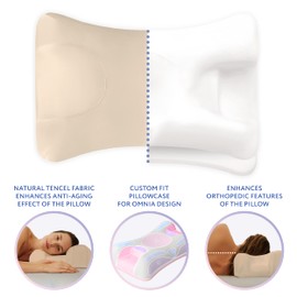 Sleep & Glow Omnia Tencel Pillow Case for Hair and Skin Matches Unique Shape of Sleep & Glow Omnia Pillow - Natural Eucalyptus Fibre - Hypoallergenic (Brazilian Sand)