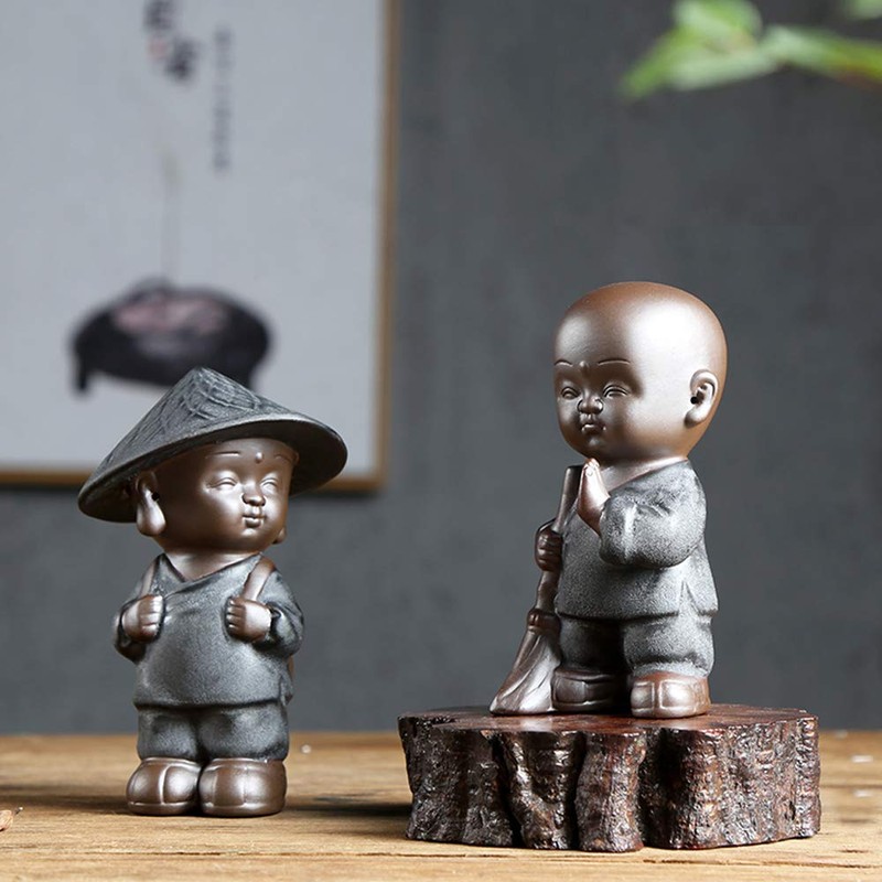 Small Monk Walkers Little Cute Monk Statues (Abbot)