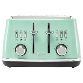 Haden Cotswold 4 Slice Extra Wide Slot Toaster with Cool Touch Exterior, Removable Crumb Tray, and 6 Variable Browning Control, New Sage