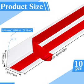 Sasylvia 10 Pcs Self Adhesive Wall Corner Protector Guards, Vinyl Corner Trim Molding White Plastic for Walls Furniture Door Tables Cabinet Edge, Avoid Scratching, Easy Install(3/4 x 48 Inches)