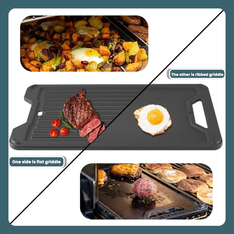 BAC609 Reversible Griddle for Traeger PRO 575, Griddle Plate Cast
